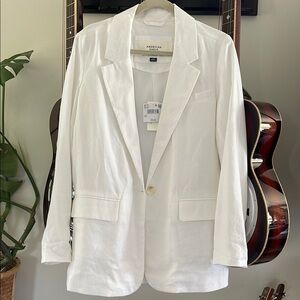 American Eagle Outfitters White Blazer Relaxed Fit